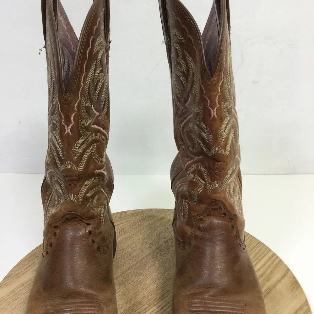 Ariat Womens Heritage Boots Leather Western Stitch Mid Calf Brown Size 7B - Picture 8 of 14